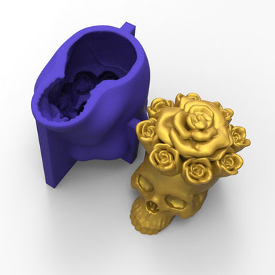 Molde de Silicona Calavera con Rosas - Image 7