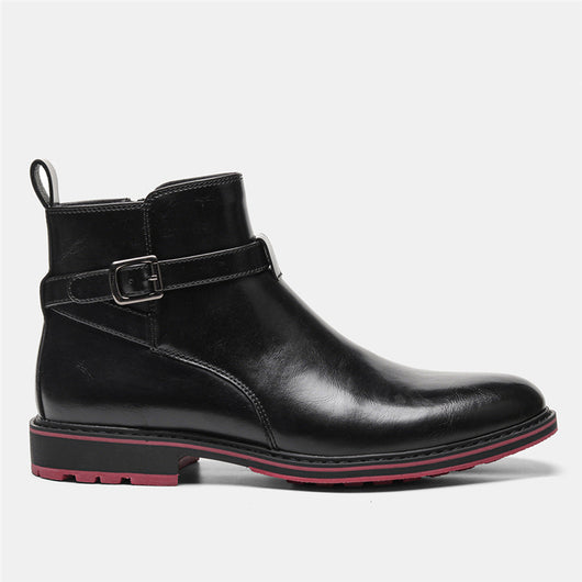 Botas Negras de Moda para Hombre con Detalles en Rojo - Image 3