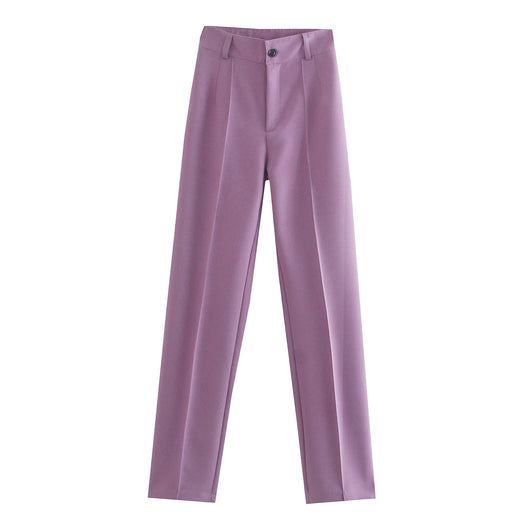 Pantalón Casual de Cintura Alta Ajustado en Colores Lisos - Image 48