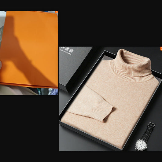 Suéter Cuello Alto para Hombre - Abrigo Básico Invierno Colores Sólidos - Image 16