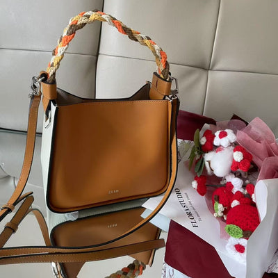 Bolso Crossbody Cuero Vacuno Pequeño Cuadrado