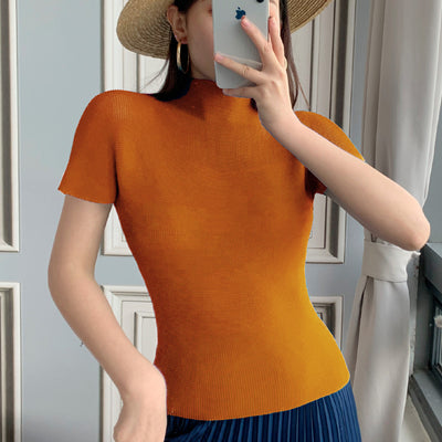 Blusa Elegante de Gasa con Cuello Medio - Top Sofisticado para Mujer - Image 18