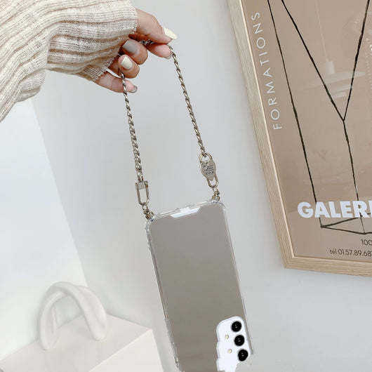 Funda Espejo Chapada para Teléfono con Pulsera y Cordón - Image 9