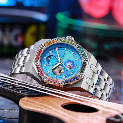 Reloj Mecánico Luminoso Impermeable Hombre - Serie Cielo Estrellado - Image 6