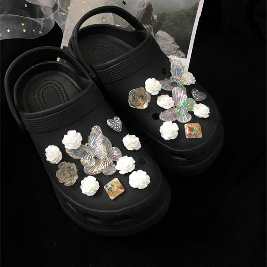 Hebillas Decorativas Flores para Tenis - Accesorios DIY Negro - Image 2