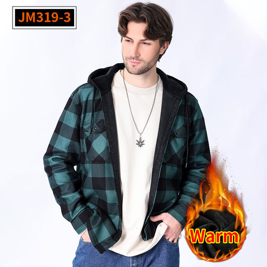 Camisa Cuadros con Capucha y Forro Polar para Hombre - Image 8