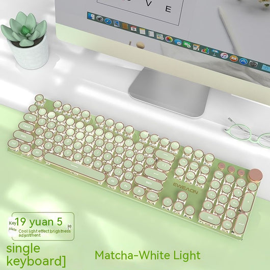 Teclado Mecánico Steampunk V20 con Cable - Diseño Industrial Retro - Image 3