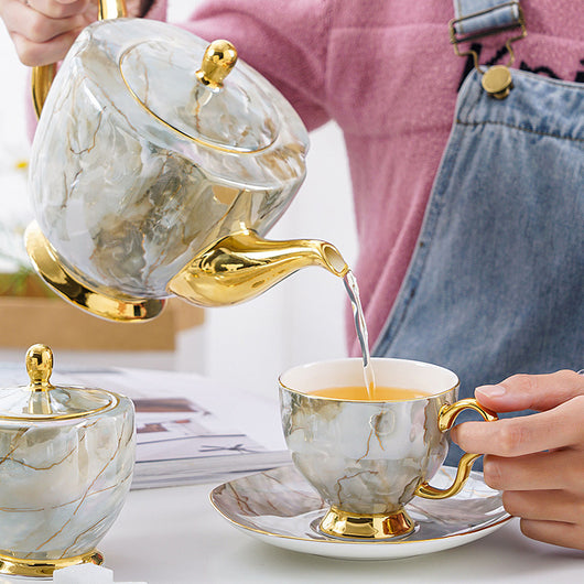 Juego de Tazas de Café en Porcelana Bone China Premium