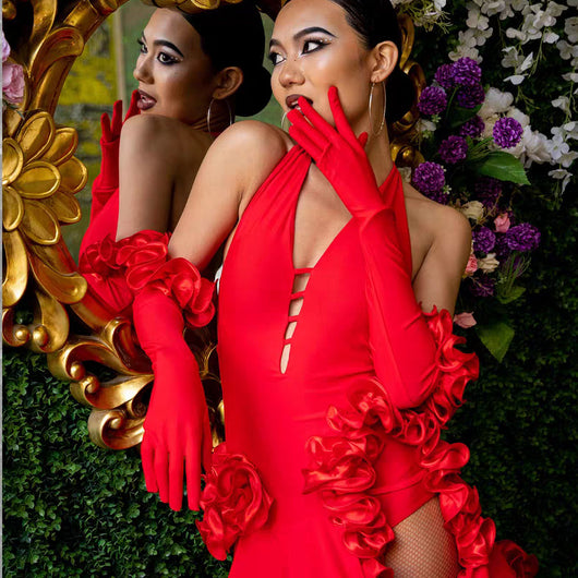 Guantes Largos de Satén Elástico para Novia - Elegancia Etiqueta - Image 13