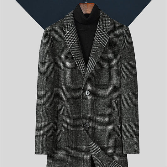 Abrigo de Lana Reversible a Cuadros para Hombre