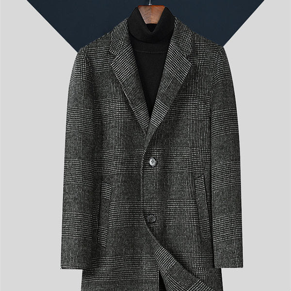 Abrigo de Lana Reversible a Cuadros para Hombre