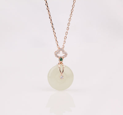 Collar de Plata 925 con Jade Hetian Natural Estilo Chino Contemporáneo - Image 8