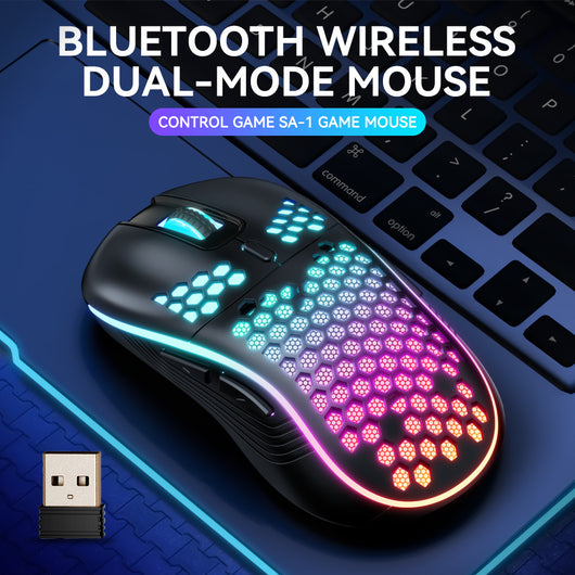 Ratón Gamer Inalámbrico Dual Mode RGB con Estructura Honeycomb SA-1 - Image 11