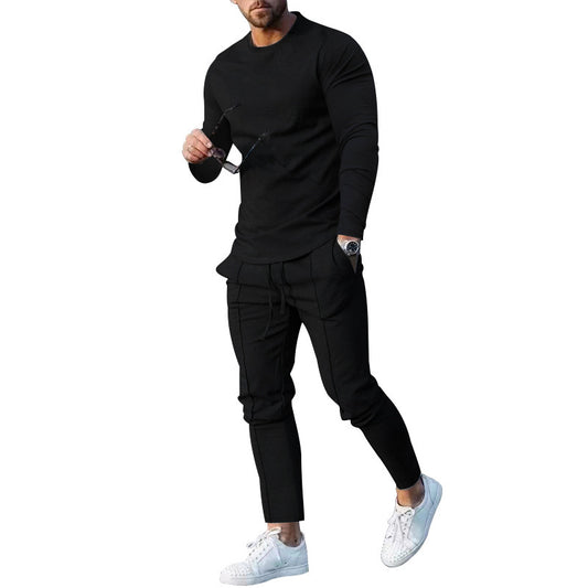 Conjunto Casual Hombre: Playera Manga Larga y Pantalón Liso - Image 2