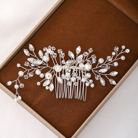 Peineta de Cristal y Perla - Tocado Artesanal Elegante - Image 7