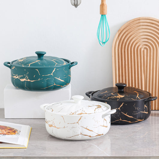 Olla para Sopa Resistente al Calor Serie Gold Lace con Tapa Impermeable - Image 13
