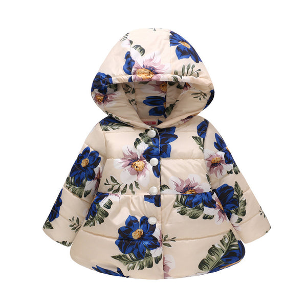 Chaqueta Acolchada para Niñas con Capucha y Diseño Estampado