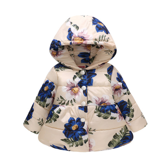 Chaqueta Acolchada para Niñas con Capucha y Diseño Estampado