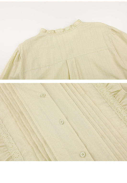 Blusa Elegante de Botones con Cuello Loto - Image 13