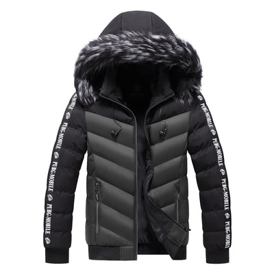 Chaqueta de Invierno Acolchada para Hombre con Cuello de Piel - Image 17