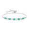 Pulsera de Plata S925 con Esmeralda Cultivada en Diseño Ovalado