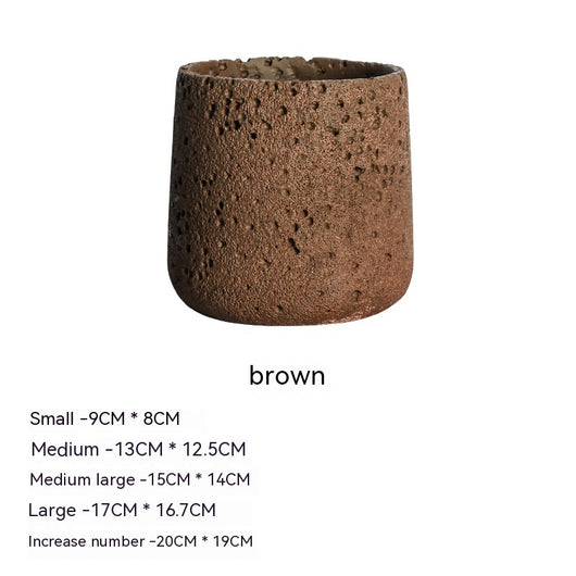 Maceta de Cemento Nórdico con Bandeja - Diseño Volcánico Transpirable para Plantas - Image 11