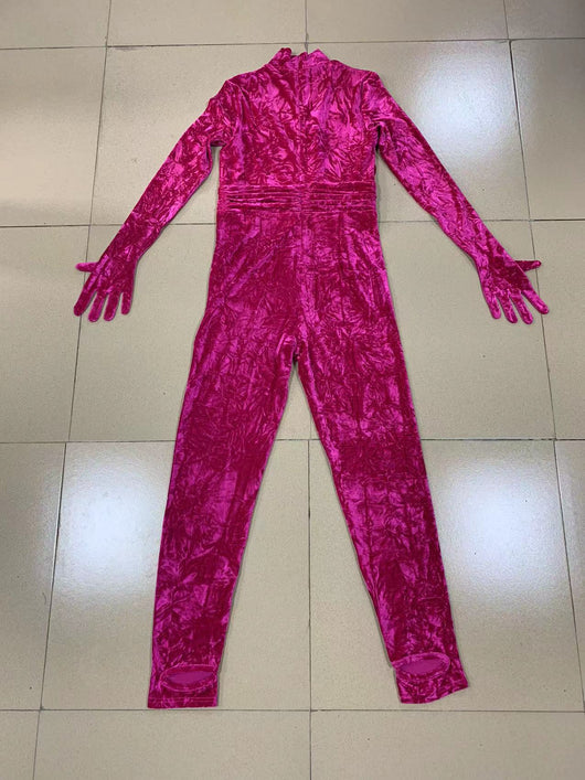 Jumpsuit Cuello Tortuga Rojo Rosado - Elegancia Moderna - Image 10