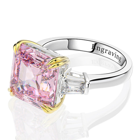 Anillo Cuadrado de Plata S925 Lujo Europeo y Americano - Image 3