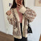 Cardigan Tejido Holgado Multicolor de Manga Larga para Mujer