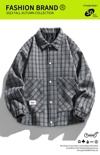 Chaqueta Camisa Tallas Grandes con Estampado Cuadros Bicolor - Image 7