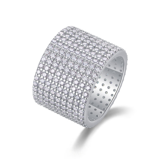 Juego de Anillos de Boda Bright Stars con Moissanita Premium en Plata S925 y Baño de Platino - Image 2