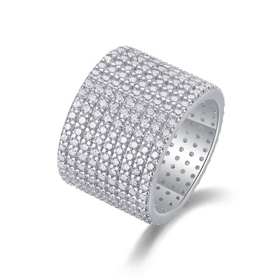 Juego de Anillos de Boda Bright Stars con Moissanita Premium en Plata S925 y Baño de Platino - Image 2