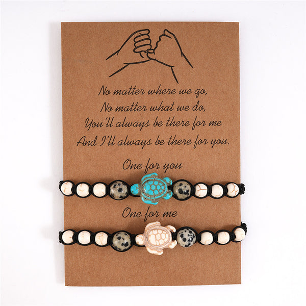 Pulsera Trenzada con Cuentas de Tortuga