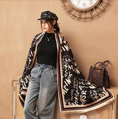Bufanda Cálida con Diseño Jacquard de Letras para Mujer - Image 9