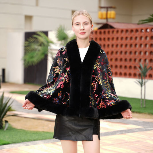 Chal Tejido Elegante con Lentejuelas para Bodas y Eventos
