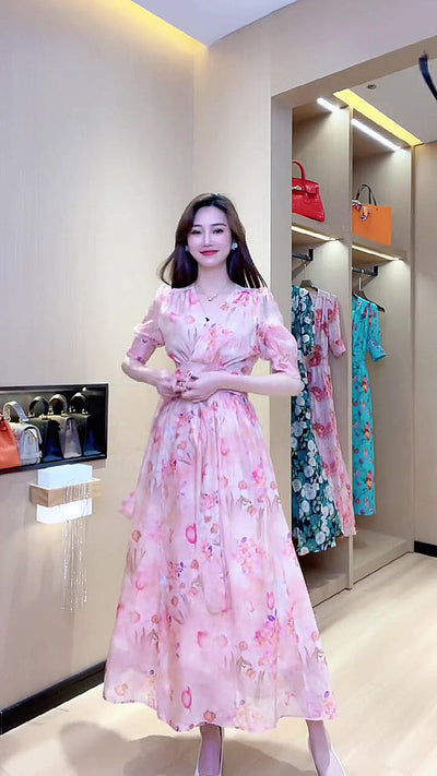Vestido Estampado Floral con Cordones Ajustables - Image 10