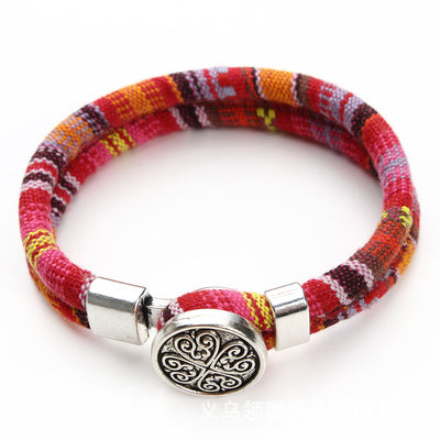 Pulsera de Cuero y Algodón Artesanal - Image 15