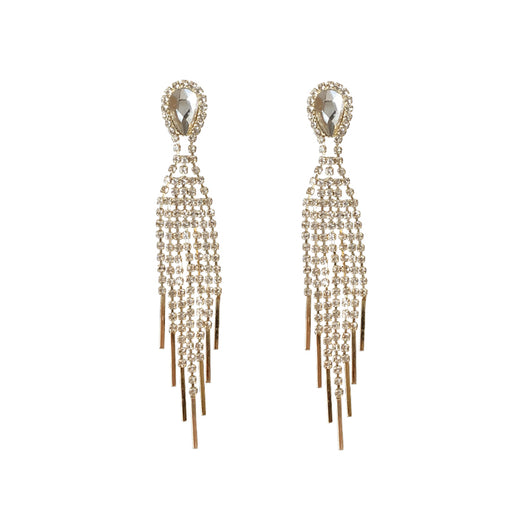 Aretes de Novia con Cristales y Largos Flecos - Elegancia y Temperamento