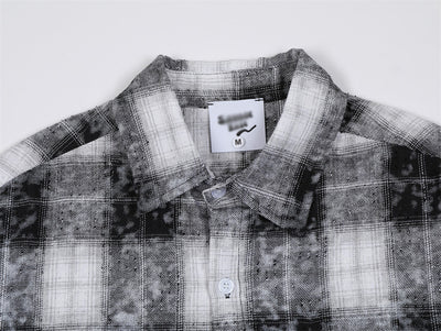 Camisa Cuadriculada Holgada de Manga Larga para Hombre - Image 17