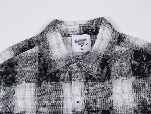 Camisa Cuadriculada Holgada de Manga Larga para Hombre - Image 17