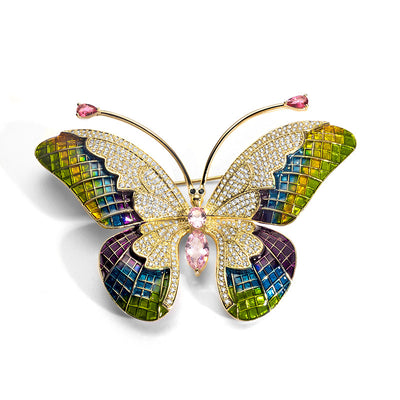 Broche Mariposa con Incrustaciones de Circón de Alta Calidad para Mujer - Image 3
