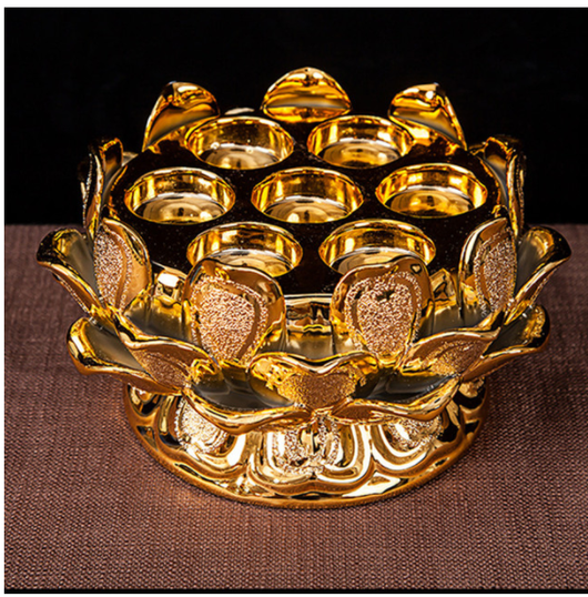 Porta Vela de Loto Cerámica - Recipiente Dharma para Meditación - Image 2
