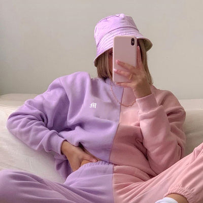 Conjunto de Sudadera y Pantalón con Bordado de Letras y Costuras Contrastantes - Image 11