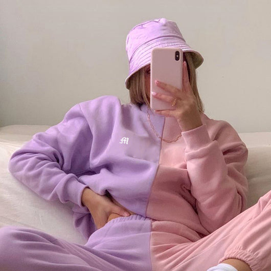 Conjunto de Sudadera y Pantalón con Bordado de Letras y Costuras Contrastantes - Image 11