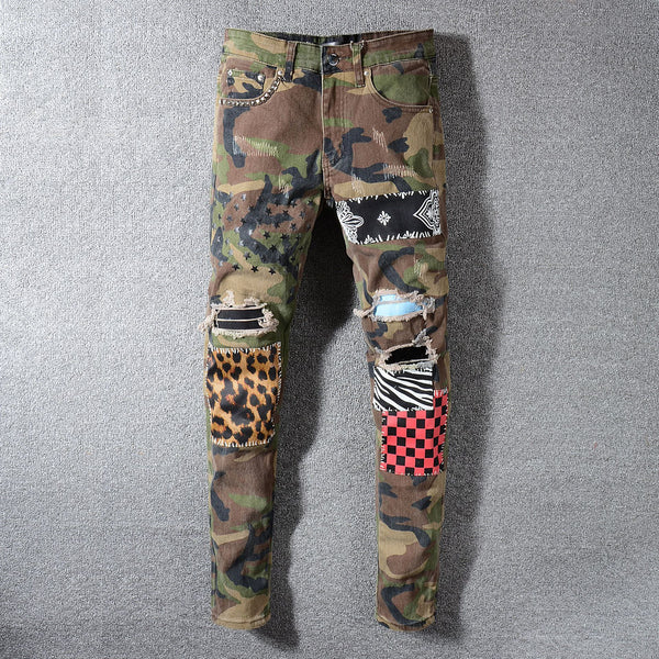 Pantalones Holgados con Parche Estampado