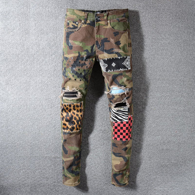 Pantalones Holgados con Parche Estampado