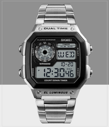 Reloj Deportivo Multifunción Acero Inoxidable Pantalla Dual Resistente al Agua - Image 8