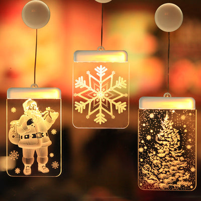 Luces Navideñas LED USB con Diseño 3D - Decoración Colgante con Renos y Campanas