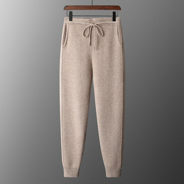 Pantalones Harem Casual de Lana Gruesa con Cintura Alta para Hombre