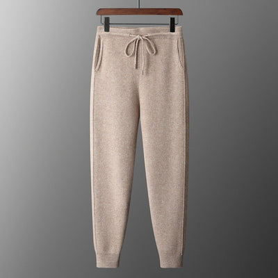Pantalones Harem Casual de Lana Gruesa con Cintura Alta para Hombre